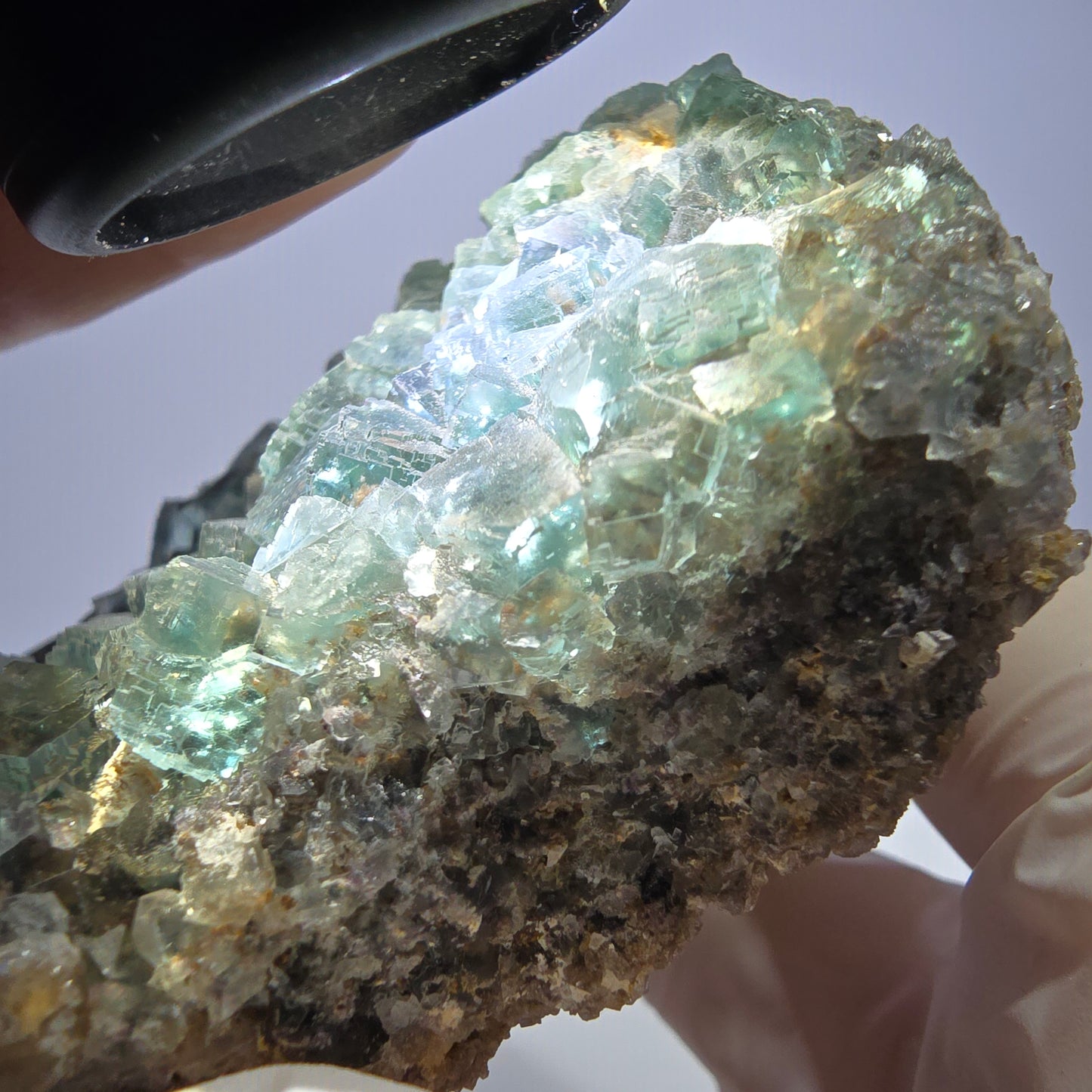 Große Phantom Fluorit, Quarz Stufe Okorusu, Namibia 108*74*34mm