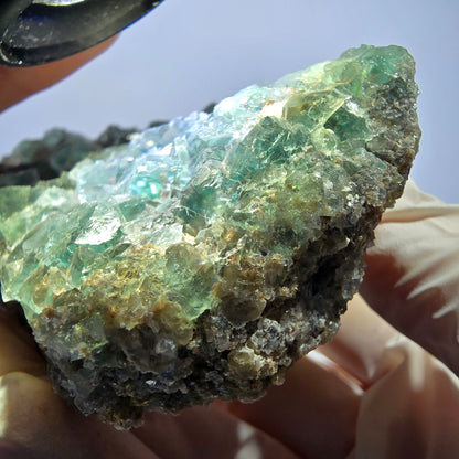 Große Phantom Fluorit, Quarz Stufe Okorusu, Namibia 108*74*34mm
