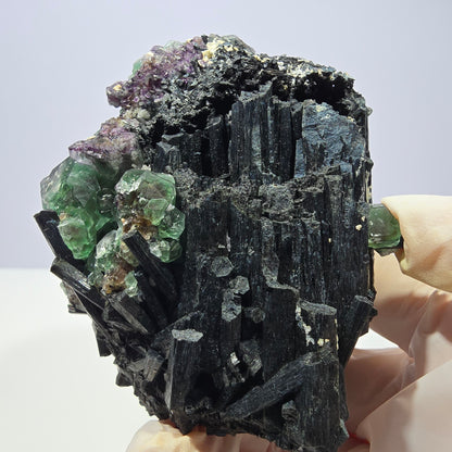 Große Phantom Fluorit, Schörl Turmalin Stufe Erongo, Namibia 89*75*52mm