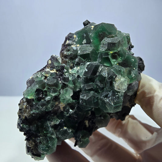 Große Phantom Fluorit, Schörl Turmalin Stufe Erongo, Namibia 89*75*52mm