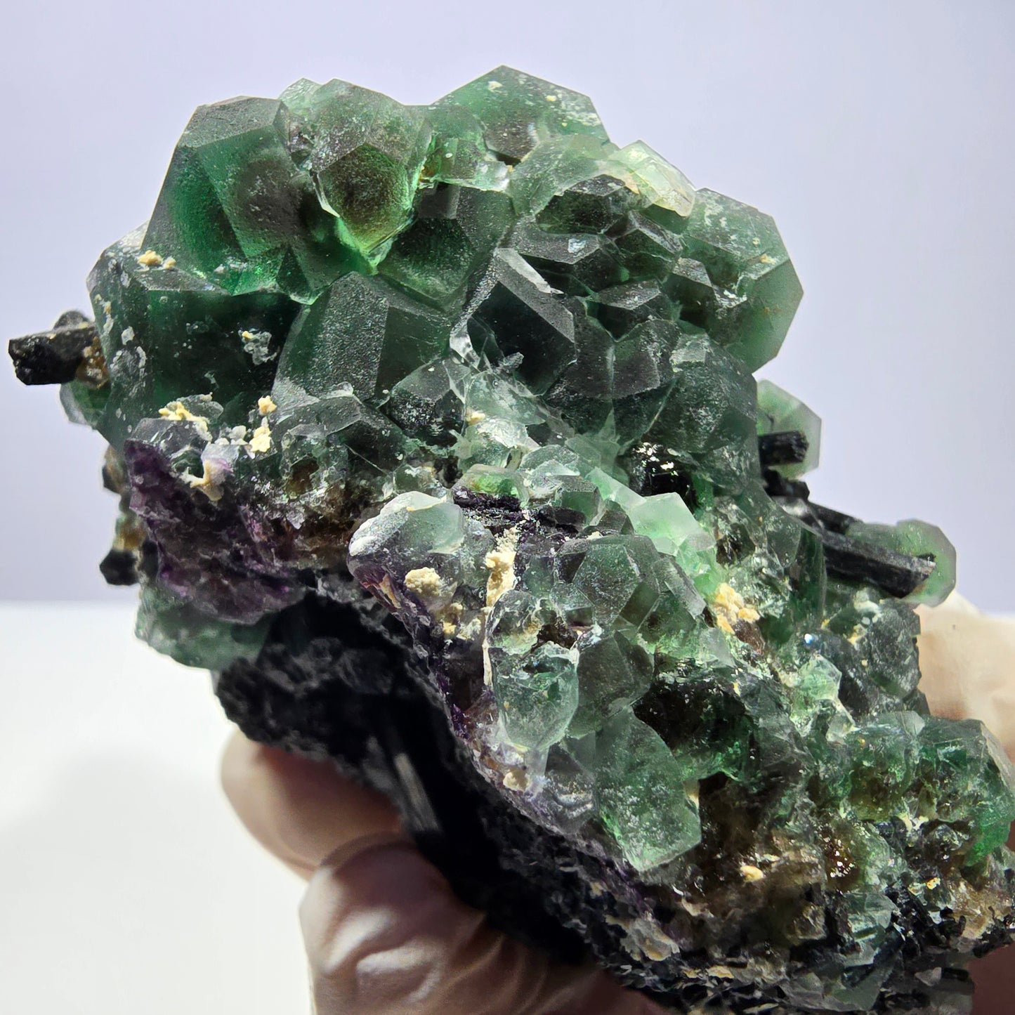 Große Phantom Fluorit, Schörl Turmalin Stufe Erongo, Namibia 89*75*52mm