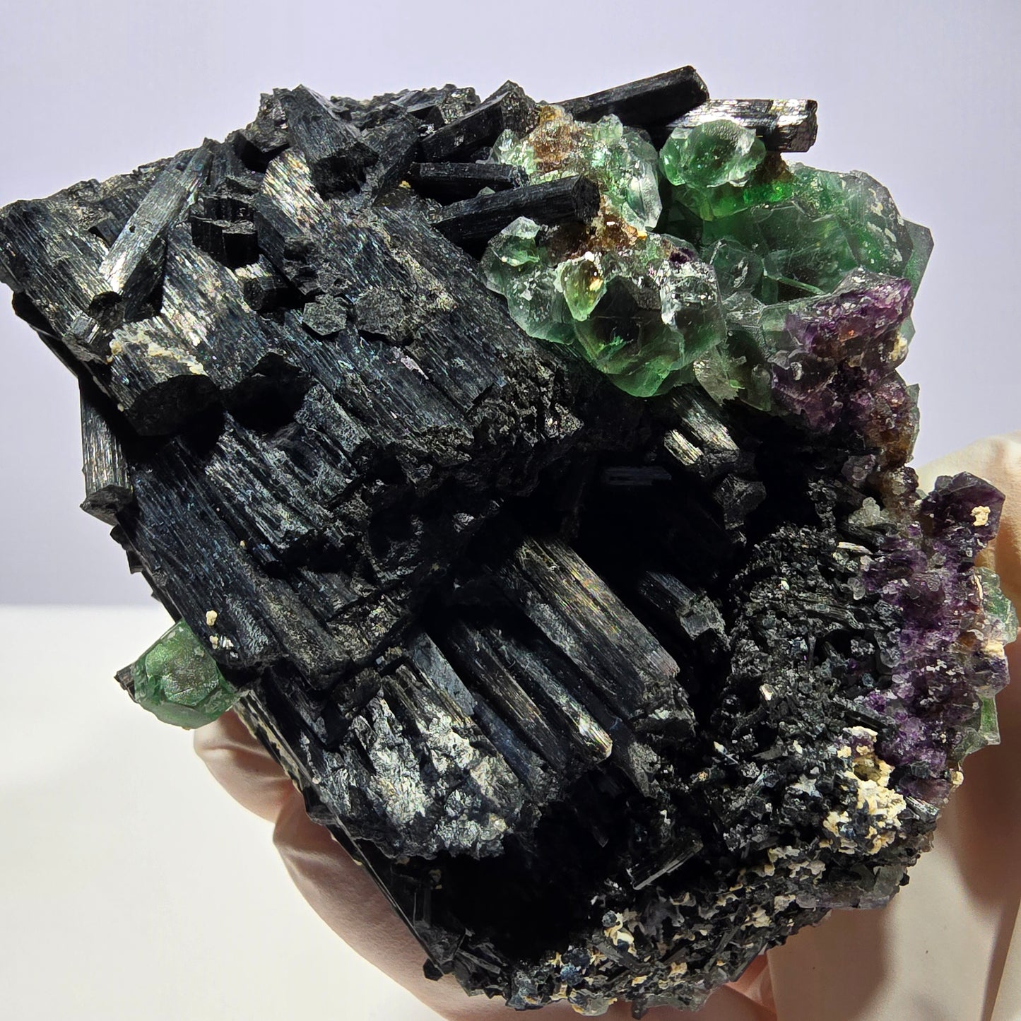 Große Phantom Fluorit, Schörl Turmalin Stufe Erongo, Namibia 89*75*52mm