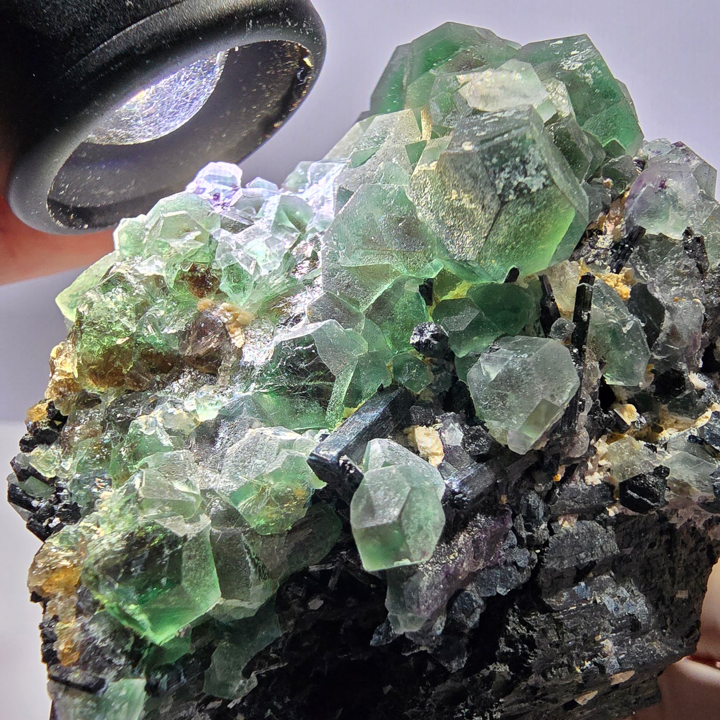 Große Phantom Fluorit, Schörl Turmalin Stufe Erongo, Namibia 89*75*52mm