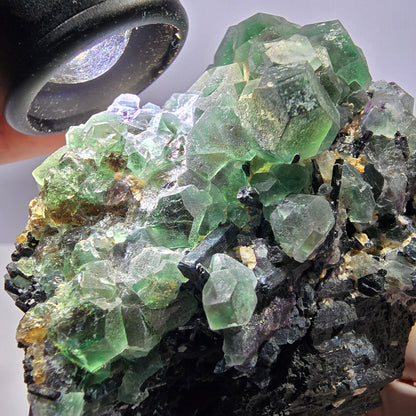 Große Phantom Fluorit, Schörl Turmalin Stufe Erongo, Namibia 89*75*52mm
