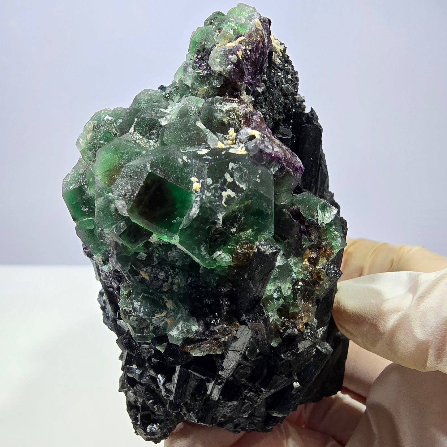 Große Phantom Fluorit, Schörl Turmalin Stufe Erongo, Namibia 89*75*52mm
