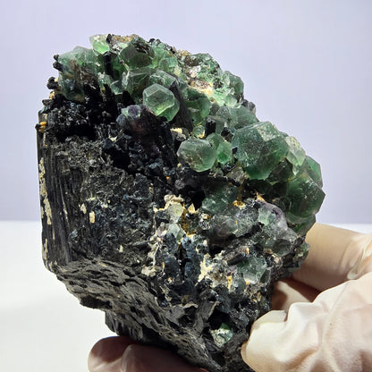 Große Phantom Fluorit, Schörl Turmalin Stufe Erongo, Namibia 89*75*52mm