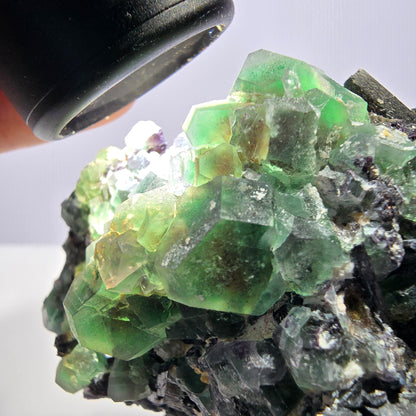 Große Phantom Fluorit, Schörl Turmalin Stufe Erongo, Namibia 89*75*52mm