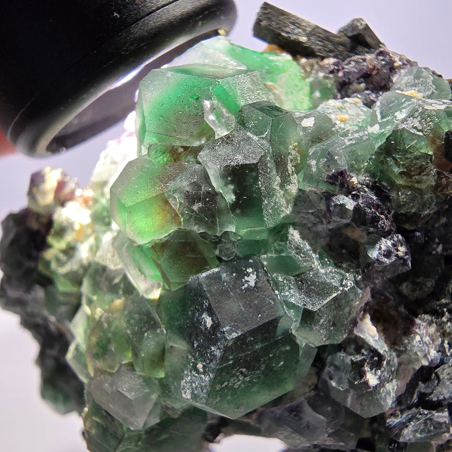 Große Phantom Fluorit, Schörl Turmalin Stufe Erongo, Namibia 89*75*52mm