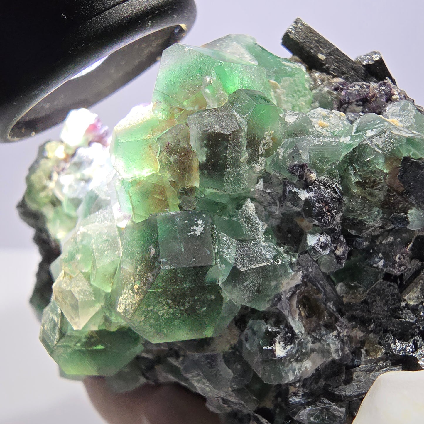 Große Phantom Fluorit, Schörl Turmalin Stufe Erongo, Namibia 89*75*52mm