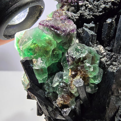 Große Phantom Fluorit, Schörl Turmalin Stufe Erongo, Namibia 89*75*52mm