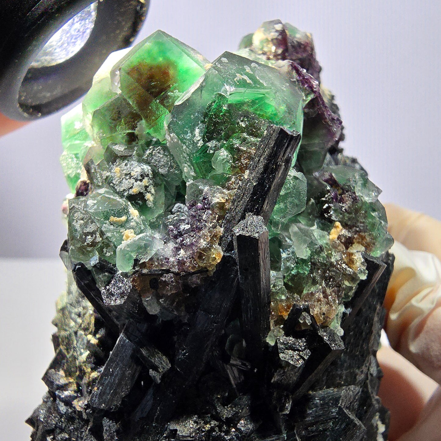 Große Phantom Fluorit, Schörl Turmalin Stufe Erongo, Namibia 89*75*52mm