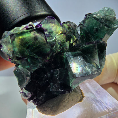 Phantom Fluorit Würfel Stufe, zonal, grün lila Okorusu, Namibia 44*28*18mm