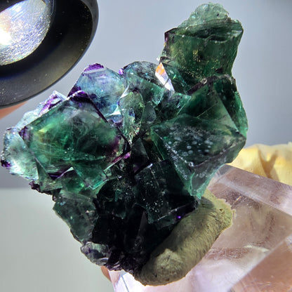 Phantom Fluorit Würfel Stufe, zonal, grün lila Okorusu, Namibia 44*28*18mm