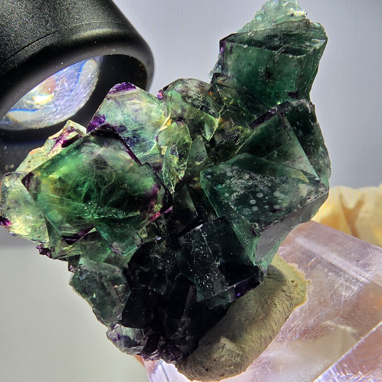 Phantom Fluorit Würfel Stufe, zonal, grün lila Okorusu, Namibia 44*28*18mm