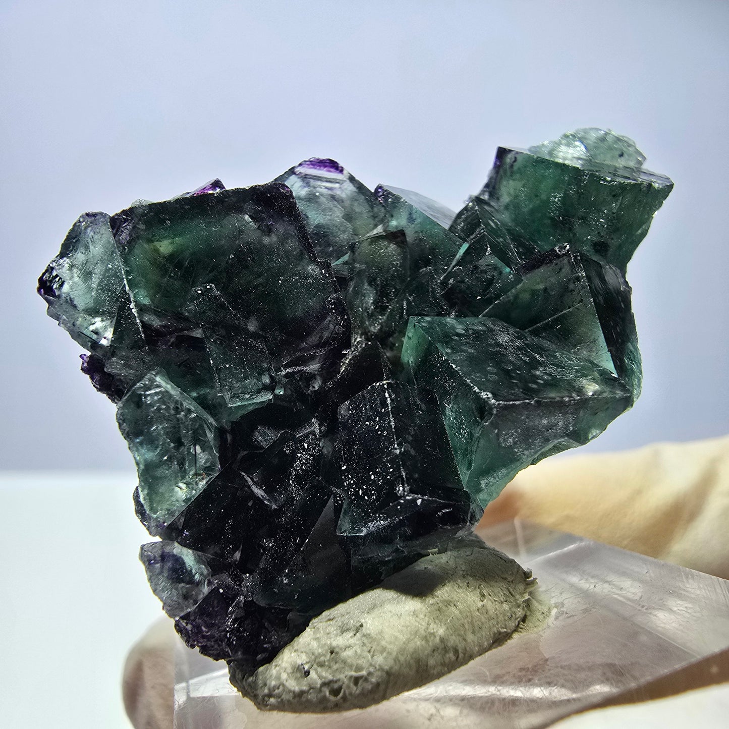 Phantom Fluorit Würfel Stufe, zonal, grün lila Okorusu, Namibia 44*28*18mm