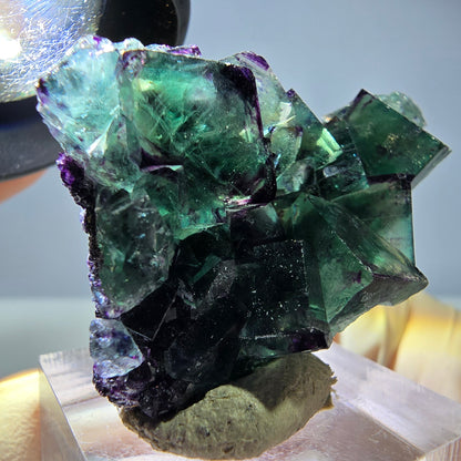 Phantom Fluorit Würfel Stufe, zonal, grün lila Okorusu, Namibia 44*28*18mm