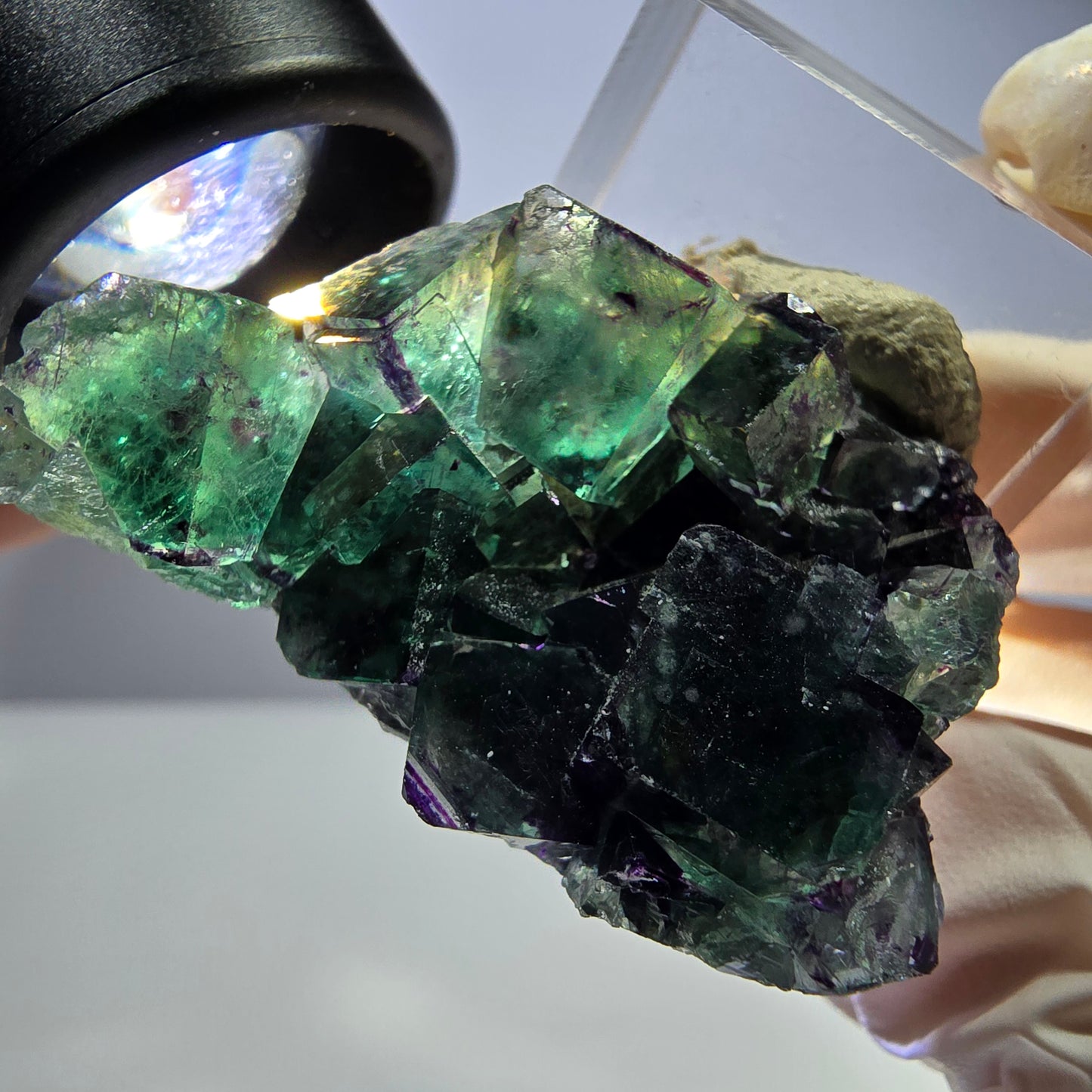 Phantom Fluorit Würfel Stufe, zonal, grün lila Okorusu, Namibia 44*28*18mm