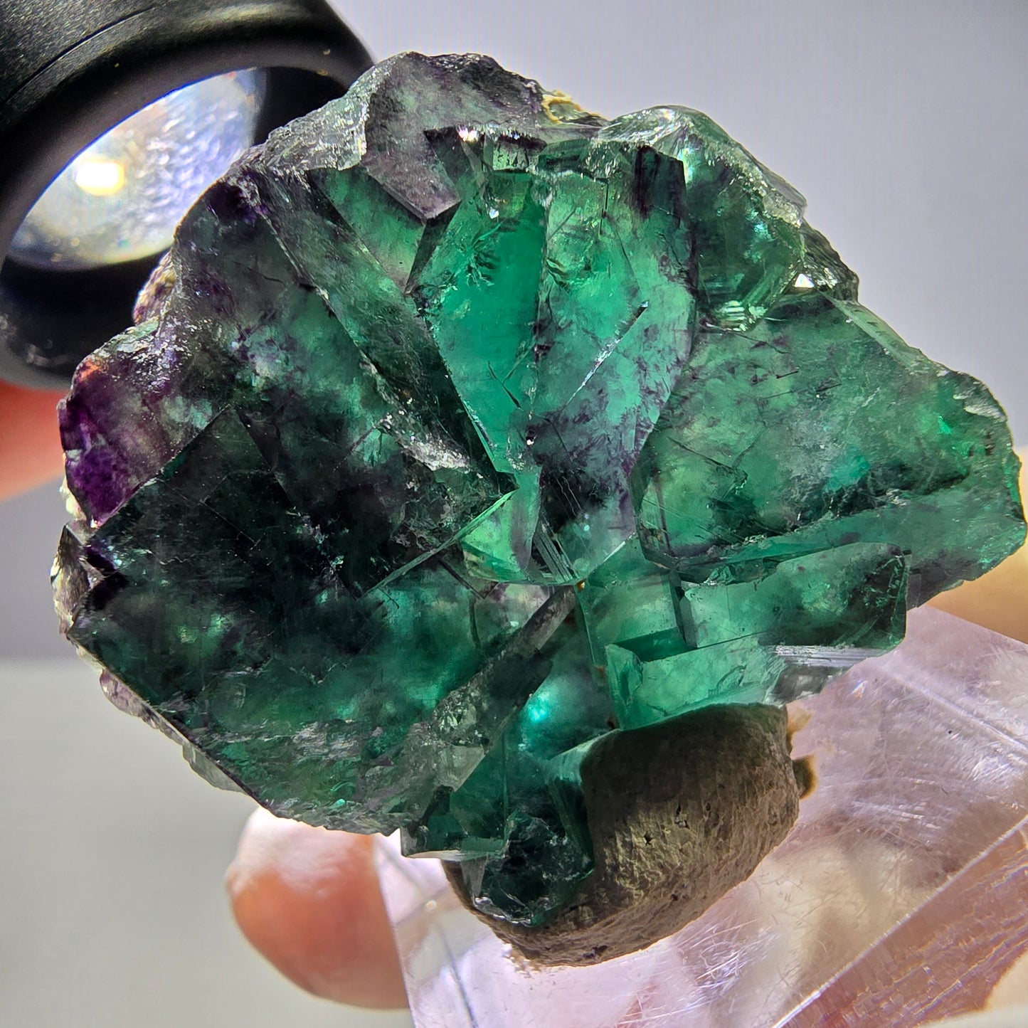 Seltene Phantom Fluorit Würfel Stufe, grün lila Okorusu, Namibia 40*37*15mm