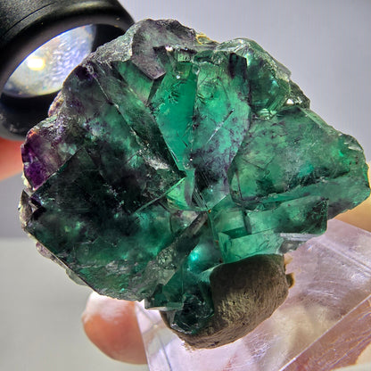 Seltene Phantom Fluorit Würfel Stufe, grün lila Okorusu, Namibia 40*37*15mm