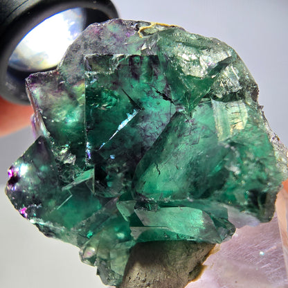 Seltene Phantom Fluorit Würfel Stufe, grün lila Okorusu, Namibia 40*37*15mm