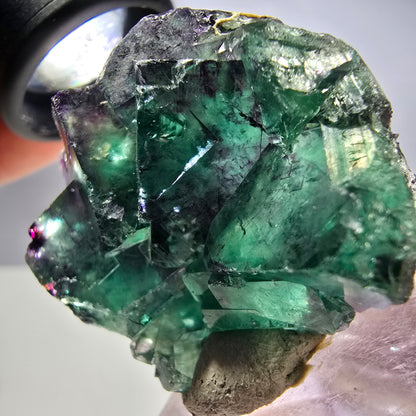 Seltene Phantom Fluorit Würfel Stufe, grün lila Okorusu, Namibia 40*37*15mm