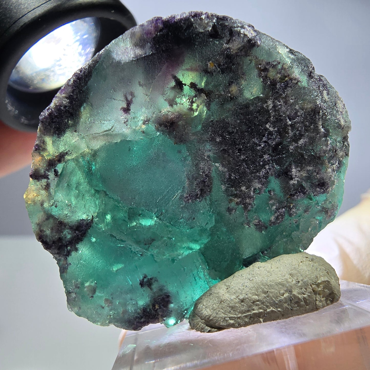 Seltene Phantom Fluorit Würfel Stufe, grün lila Okorusu, Namibia 40*37*15mm