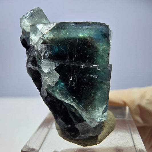 Seltene Phantom Fluorit Würfel Stufe, grün lila Okorusu, Namibia 36*32*22mm