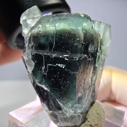 Seltene Phantom Fluorit Würfel Stufe, grün lila Okorusu, Namibia 36*32*22mm