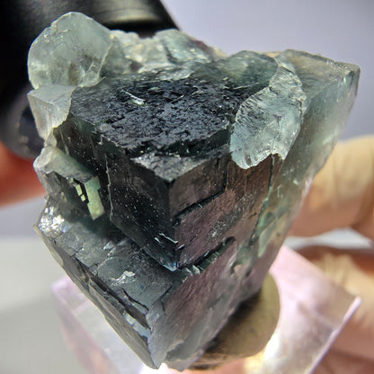 Seltene Phantom Fluorit Würfel Stufe, grün lila Okorusu, Namibia 36*32*22mm