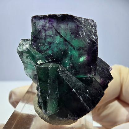 Seltene Phantom Fluorit Würfel Stufe, grün lila Okorusu, Namibia 38*30*24mm