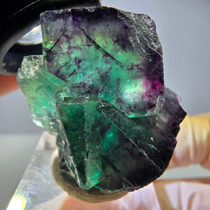 Seltene Phantom Fluorit Würfel Stufe, grün lila Okorusu, Namibia 38*30*24mm