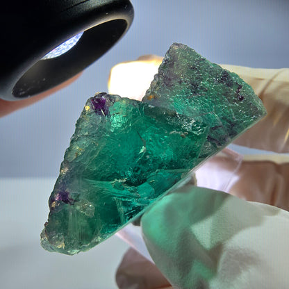 Seltene Phantom Fluorit Würfel Stufe, grün lila Okorusu, Namibia 39*30*17mm