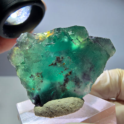 Seltene Phantom Fluorit Würfel Stufe, grün lila Okorusu, Namibia 39*30*17mm