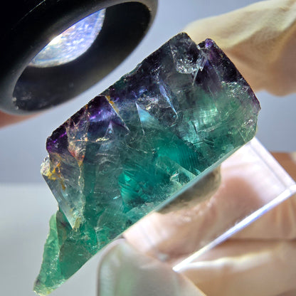 Seltene Phantom Fluorit Würfel Stufe, grün lila Okorusu, Namibia 38*26*12mm