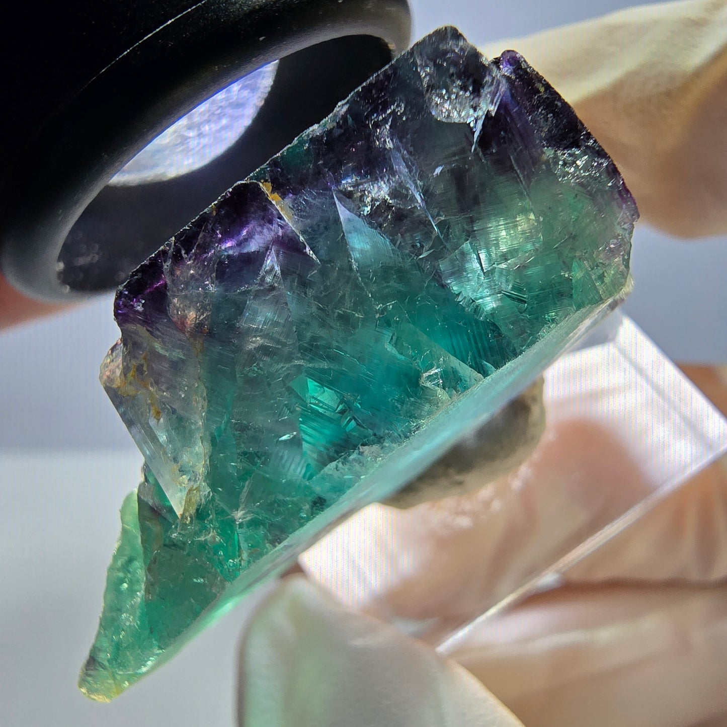 Seltene Phantom Fluorit Würfel Stufe, grün lila Okorusu, Namibia 38*26*12mm