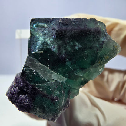 Seltene Phantom Fluorit Würfel Stufe, grün lila Okorusu, Namibia 33*32*19mm
