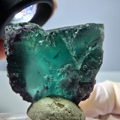 Seltene Phantom Fluorit Würfel Stufe, grün lila Okorusu, Namibia 33*32*19mm