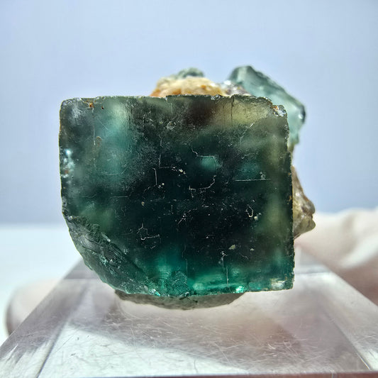 Seltene Phantom Fluorit Würfel Stufe, grün lila Okorusu, Namibia 29*20*20mm