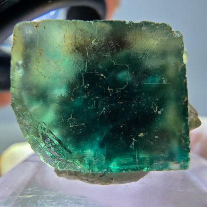 Seltene Phantom Fluorit Würfel Stufe, grün lila Okorusu, Namibia 29*20*20mm