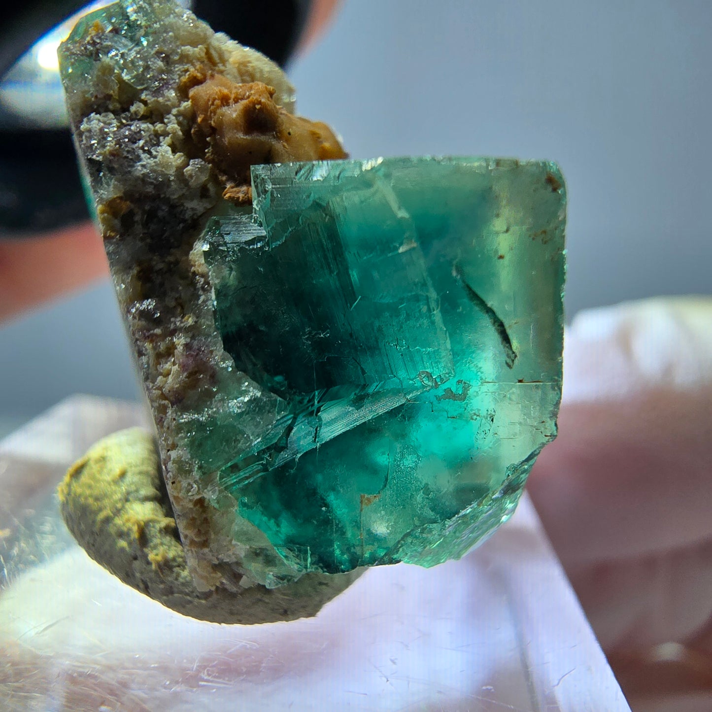 Seltene Phantom Fluorit Würfel Stufe, grün lila Okorusu, Namibia 29*20*20mm