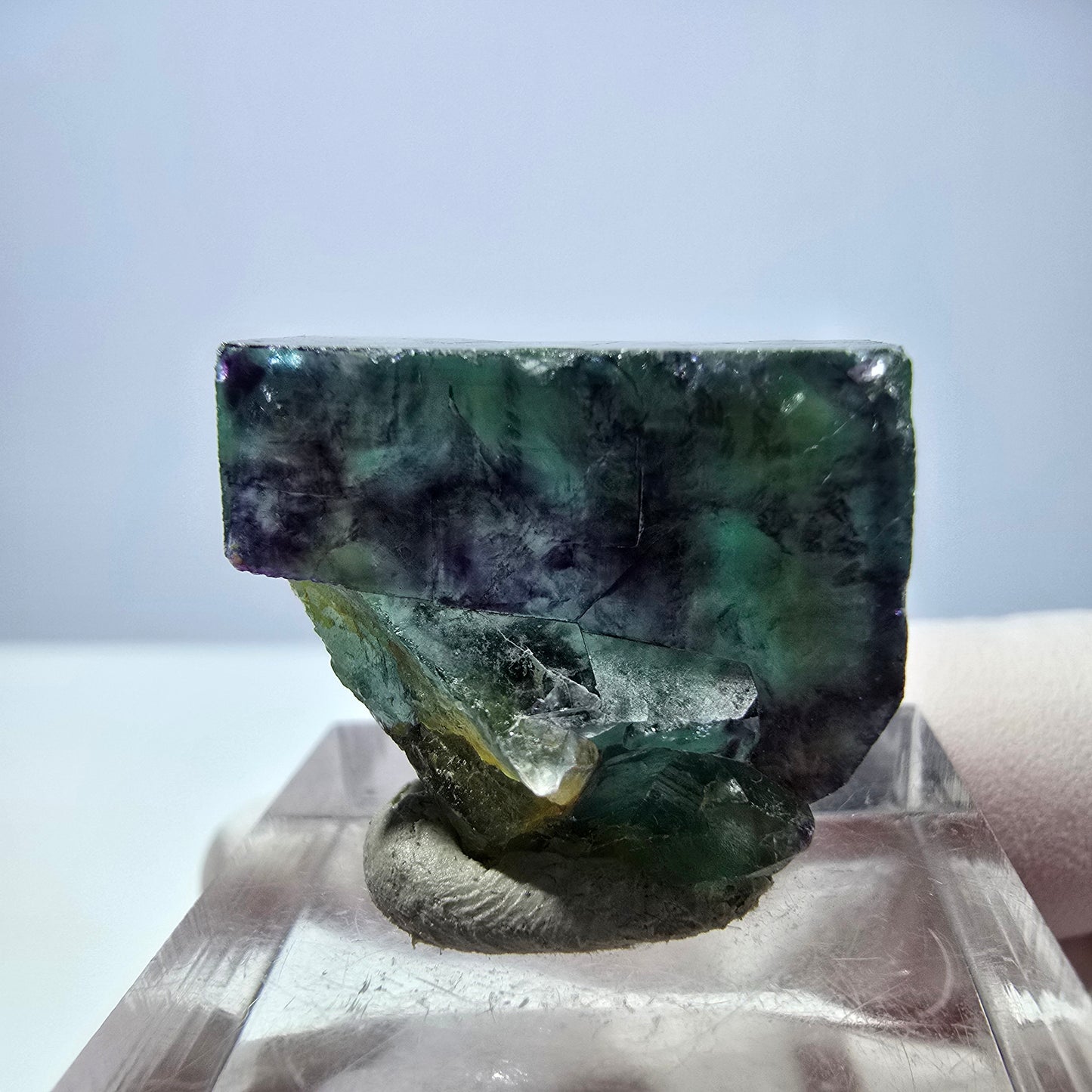 Seltene Phantom Fluorit Würfel Stufe, grün lila Okorusu, Namibia 23*22*15mm