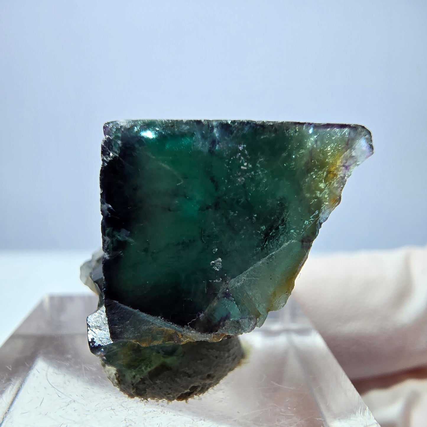 Seltene Phantom Fluorit Würfel Stufe, grün lila Okorusu, Namibia 23*22*15mm