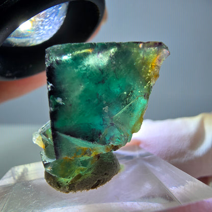 Seltene Phantom Fluorit Würfel Stufe, grün lila Okorusu, Namibia 23*22*15mm