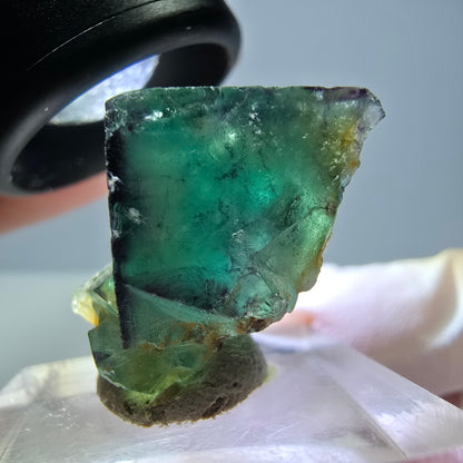 Seltene Phantom Fluorit Würfel Stufe, grün lila Okorusu, Namibia 23*22*15mm