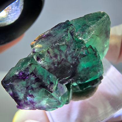 Seltene Phantom Fluorit Würfel Stufe, grün lila Okorusu, Namibia 37*23*14mm