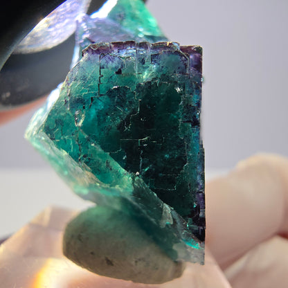 Seltene Phantom Fluorit Würfel Stufe, grün lila Okorusu, Namibia 39*25*24mm