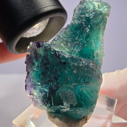 Seltene Phantom Fluorit Würfel Stufe, grün lila Okorusu, Namibia 39*25*24mm