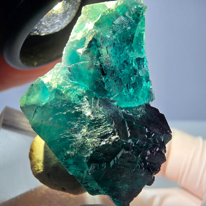 Seltene Phantom Fluorit Würfel Stufe, grün lila Okorusu, Namibia 39*25*24mm