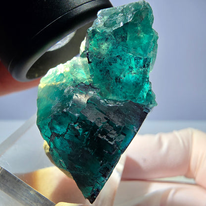 Seltene Phantom Fluorit Würfel Stufe, grün lila Okorusu, Namibia 39*25*24mm