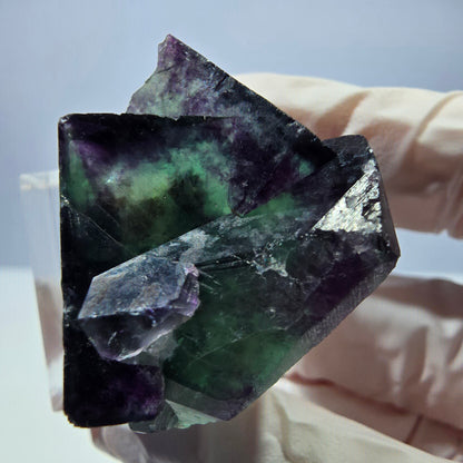 Seltene Phantom Fluorit Würfel Stufe, grün lila Okorusu, Namibia 36*24*23mm